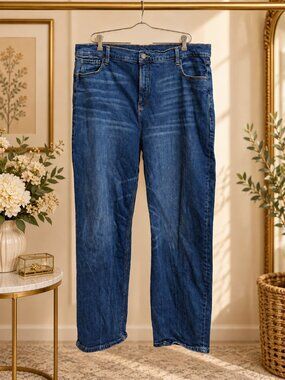 Old Navy Loose Boyfriend Jeans Size 18 Celine Dark Wash Stretch Denim